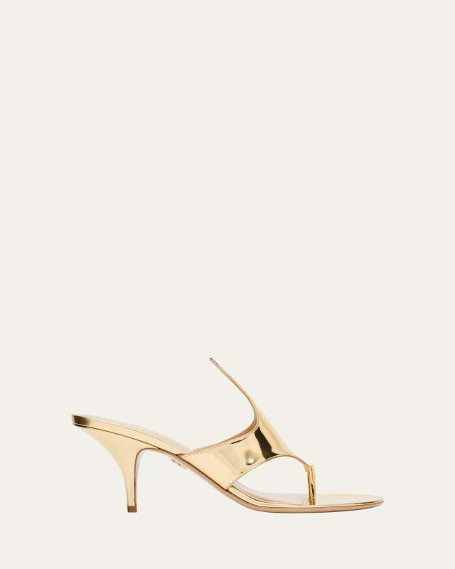 Lyrai Metallic Leather Thong Sandals